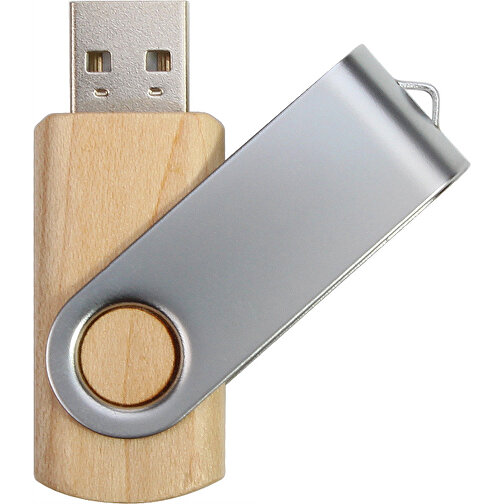 USB-Stick SWING Nature 2GB , Promo Effects MB , Ahorn MB , 2 GB , Holz/Metall MB , 3 - 10 MB/s MB , 5,70cm x 1,00cm x 1,90cm (Länge x Höhe x Breite), Bild 1