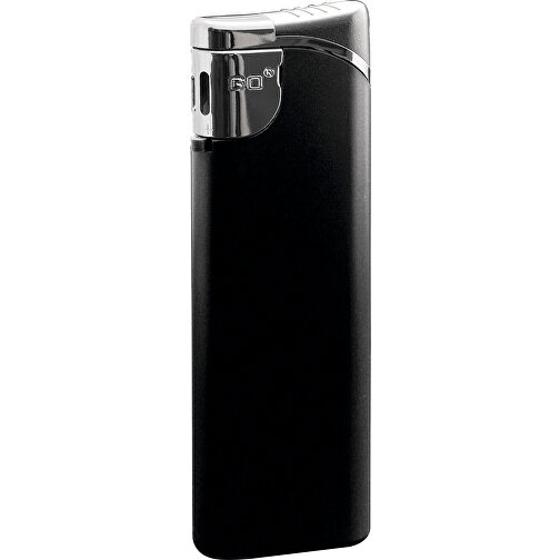 GO Slider Matt Piezo Feuerzeug , schwarz, Kunststoff, 8,00cm x 1,00cm x 2,50cm (Länge x Höhe x Breite), Bild 1