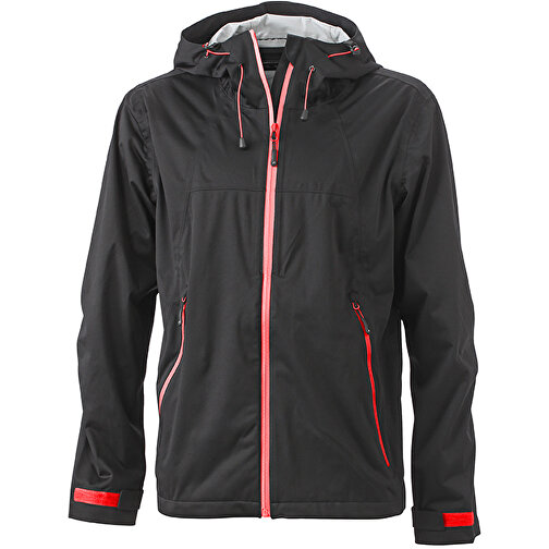 Men’s Outdoor Jacket , James Nicholson, schwarz/rot, 100% Polyester, L, , Bild 1