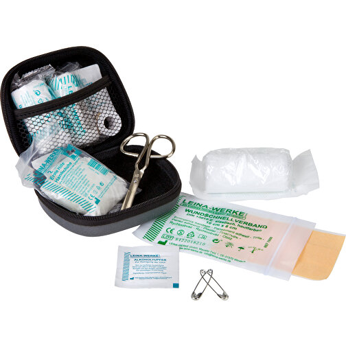 First Aid Kit gris - Trousse de premiers soins, 12 pièces, produits de marque allemande, Image 1