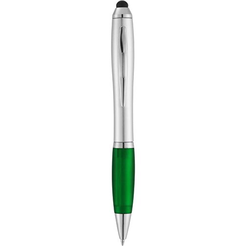 Nash stylus kuglepen med sølv krop og farvet greb, Billede 1