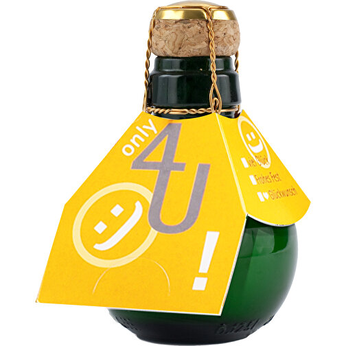 Kleinste Sektflasche Der Welt! Only 4 U - Ohne Geschenkkarton , Glas, 7,50cm x 12,00cm x 7,50cm (Länge x Höhe x Breite), Bild 1