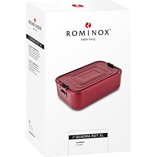 ROMINOX® Lunchbox // Quadra Rot XL , rot glänzend, Aluminium (eloxiert), Kunststoff, 23,50cm x 7,00cm x 14,80cm (Länge x Höhe x Breite), Bild 6