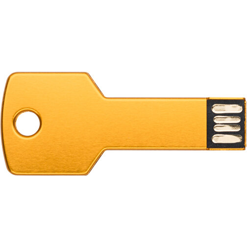 USB-Stick Schlüssel 2.0 4GB , Promo Effects MB , gold MB , 4 GB , Metall MB , 3 - 10 MB/s MB , 5,70cm x 2,40cm (Länge x Breite), Bild 1