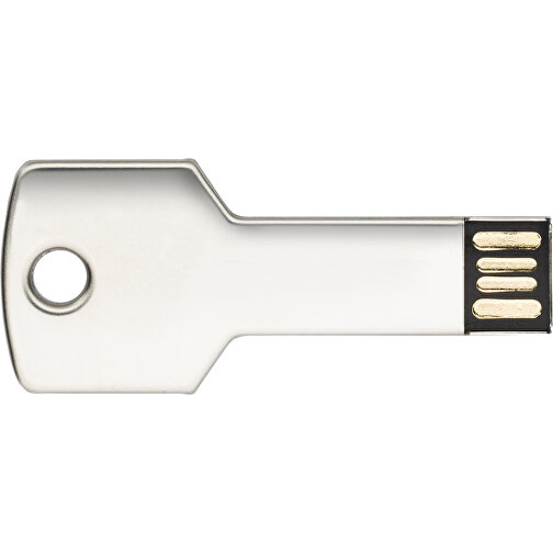 USB-Stick Schlüssel 2.0 4GB , Promo Effects MB , silber MB , 4 GB , Metall MB , 3 - 10 MB/s MB , 5,70cm x 2,40cm (Länge x Breite), Bild 1