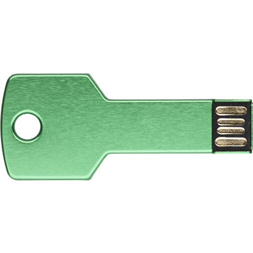 USB-Stick Schlüssel 2.0 8GB , Promo Effects MB , grün MB , 8 GB , Metall MB , 3 - 10 MB/s MB , 5,70cm x 2,40cm (Länge x Breite), Bild 1