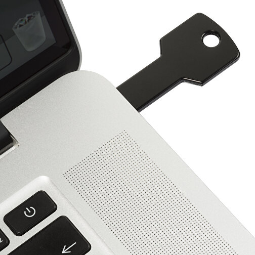 USB-Stick Schlüssel 2.0 4GB , Promo Effects MB , schwarz MB , 4 GB , Metall MB , 3 - 10 MB/s MB , 5,70cm x 2,40cm (Länge x Breite), Bild 3