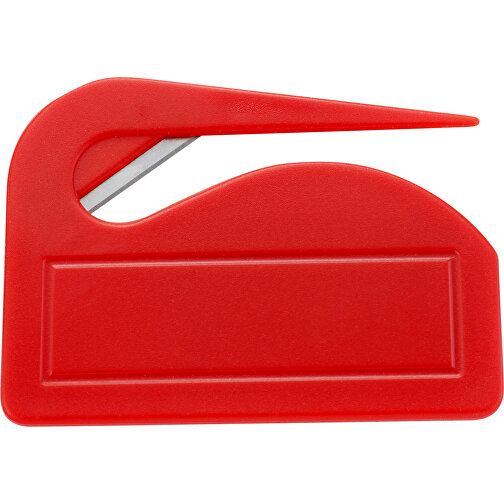 Brieföffner Aus Kunststoff Franco , rot, PS, Stahl, 7,00cm x 0,30cm x 5,20cm (Länge x Höhe x Breite), Bild 1