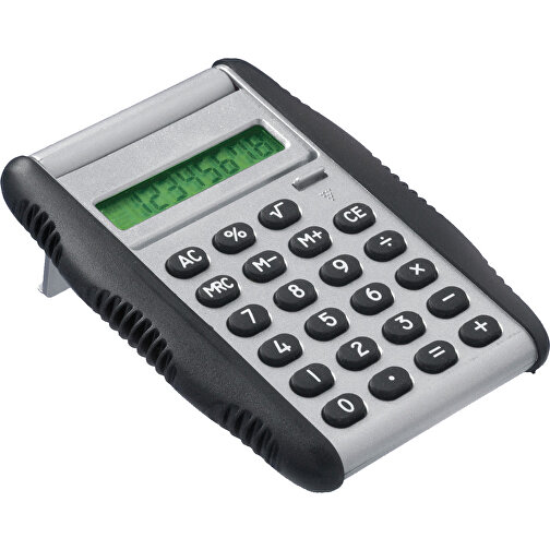 Taschenrechner Flap , silber, ABS, Kautschuk, LCD, 9,50cm x 1,20cm x 7,00cm (Länge x Höhe x Breite), Bild 1
