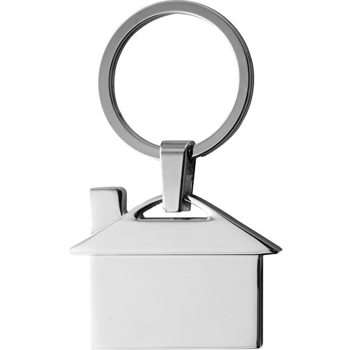 Schlüsselanhänger Aus Metall Mika , silber, Metall, Zink, 4,70cm x 0,40cm x 3,50cm (Länge x Höhe x Breite), Bild 1