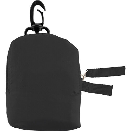 Einkaufstasche Pocket , schwarz, Polyester 190T, 14,50cm x 23,00cm x 21,00cm (Länge x Höhe x Breite), Bild 1