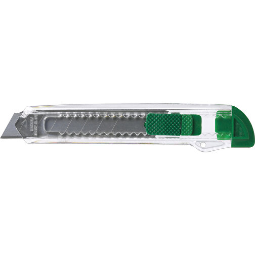 Cutter-Messer Aus Kunststoff Khia , grün, Metall, PS, 15,00cm x 1,40cm x 2,50cm (Länge x Höhe x Breite), Bild 1