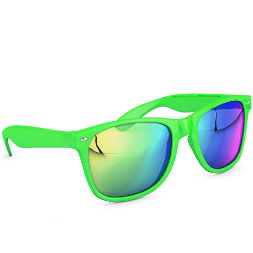 SunShine Mirror Glänzend - UV 400 , Promo Effects, verspiegelt grün glänzend, Rahmen aus Polycarbonat und Glass aus AC, 14,50cm x 4,80cm x 15,00cm (Länge x Höhe x Breite), Bild 3