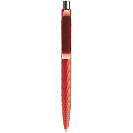 Prodir QS01 PRT Push Kugelschreiber , Prodir, rot/silber satiniert, Kunststoff/Metall, 14,10cm x 1,60cm (Länge x Breite), Bild 1