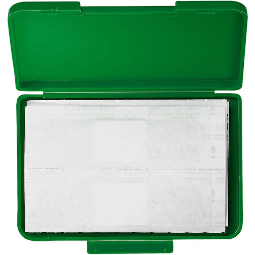 Notfall-Set 'Pflaster Box' , standard-grün, Kunststoff, 10,20cm x 1,10cm x 6,80cm (Länge x Höhe x Breite), Bild 1