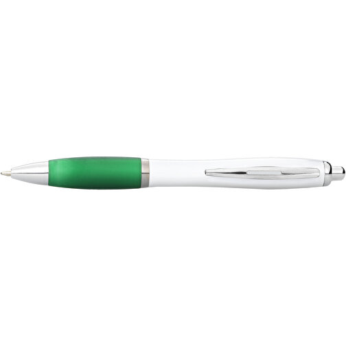 Nash Kugelschreiber Weiss Mit Farbigem Griff , weiss / grün, ABS Kunststoff, 14,00cm (Höhe), Bild 3