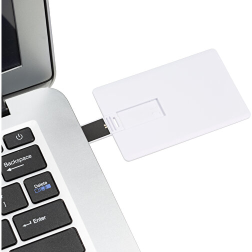 USB-Stick CARD Push 4GB Mit Verpackung , Promo Effects MB , weiss MB , 4 GB , Kunststoff MB , 3 - 10 MB/s MB , 8,40cm x 0,20cm x 5,20cm (Länge x Höhe x Breite), Bild 3
