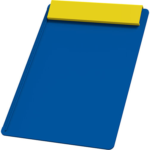 Klemmbrett DIN A4 'Alpha II' , blau, gelb, PS, 34,20cm x 2,10cm x 23,20cm (Länge x Höhe x Breite), Bild 1