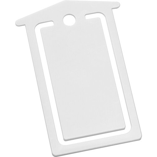 Zettelklammer 'Postbriefkasten' , weiß, PS, 0,97cm x 0,02cm x 0,67cm (Länge x Höhe x Breite), Bild 1