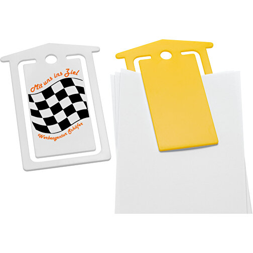 Zettelklammer 'Postbriefkasten' , gelb, PS, 9,70cm x 0,20cm x 6,70cm (Länge x Höhe x Breite), Bild 2