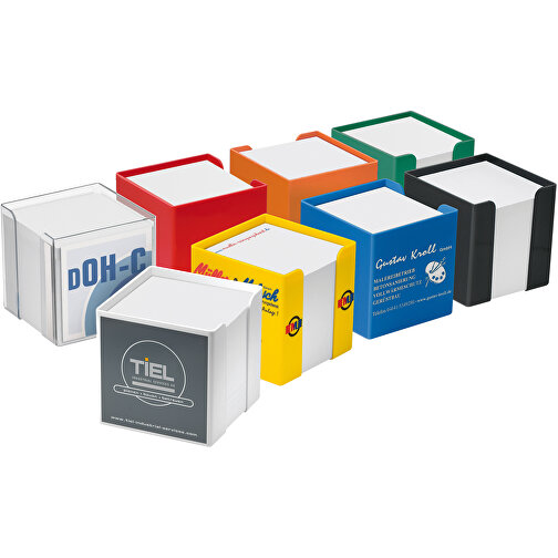 Zettelbox 'Alpha' , weiß, PS+PAP, 10,00cm x 10,00cm x 10,00cm (Länge x Höhe x Breite), Bild 2