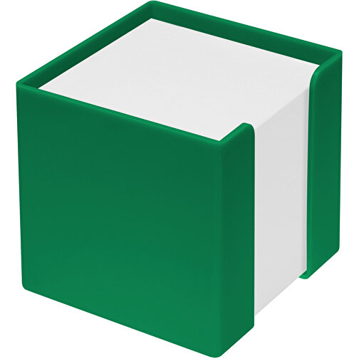 Zettelbox 'Alpha' , grün, PS+PAP, 10,00cm x 10,00cm x 10,00cm (Länge x Höhe x Breite), Bild 1