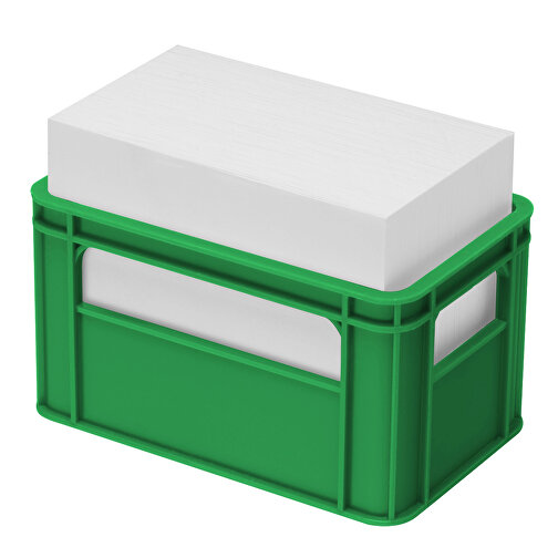 Zettelbox 'Getränkekasten' , grün, PS+PAP, 11,00cm x 6,20cm x 6,80cm (Länge x Höhe x Breite), Bild 1