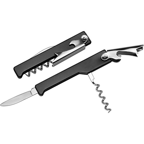 Kellnermesser , schwarz, ABS+MET, 11,00cm x 1,30cm x 2,50cm (Länge x Höhe x Breite), Bild 1
