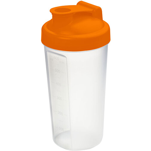 Shaker 'Protein', 0,6 L , standard-orange/transparent, Kunststoff, 20,00cm (Höhe), Bild 1