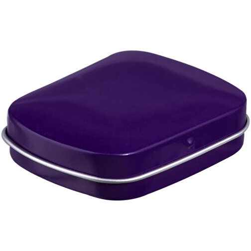 Mini Klappdeckeldose Mentos , mentos, violett, Metall, 4,60cm x 1,85cm x 5,90cm (Länge x Höhe x Breite), Bild 1
