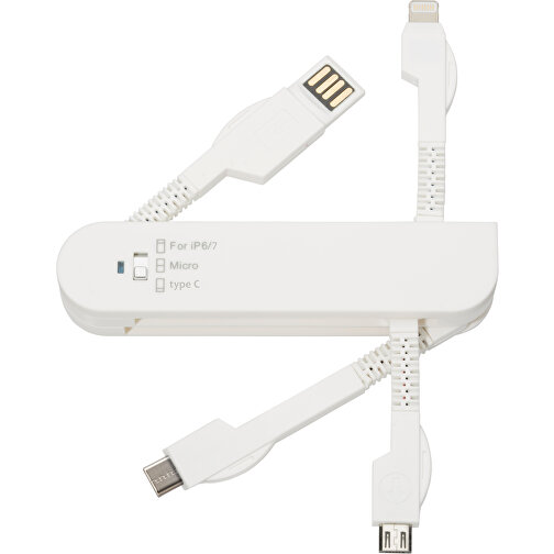 Taschen-USB-Charger , Promo Effects, weiß, Kunststoff, 9,30cm x 1,50cm x 2,10cm (Länge x Höhe x Breite), Bild 1