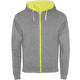 gris heather / jaune fluo